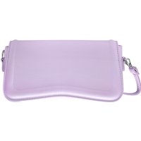 Stylische Handtasche mit silbernen Details und femininer Linie vielseitig für Party, City Alltag, Wellenform mit Riemen und Magnet Druckknopf