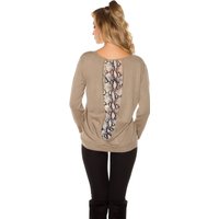 V Neck Under Over Look Feinstrick Pullover mit Animal Touch