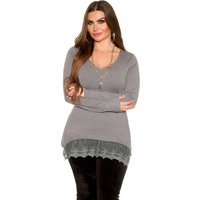 Chic Cocktail Long Pullover mit Halskette