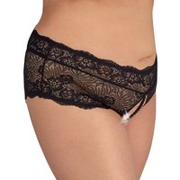 Cottelli CURVES Slip mit Perlen komplett aus feiner floraler Spitze Ouvert Slip