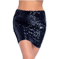 Cottelli PARTY Paillettenrock Stretchbund, schillernde Optik, Schlauch Stretch Minirock