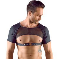 Shirt von NEK mit Metallic Mattlook in Blau, Powernet Einsätzen, Stehkragen und Reißverschluss für markanten Style