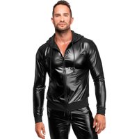 Herren Kapuzen Jacke H086 aus Powerwetlook mit betont maskuliner Silhouette, glatter Oberfläche, Kapuze und Frontzip für einen aufregend modernen Style