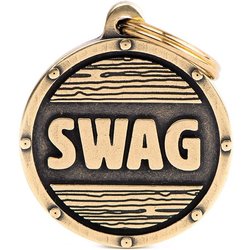 My Family Medaglietta Per Cane Personalizzata Made In Italy, Cerchio Grande "Swag", Targhetta Cane Con Incisione Gratis, Ottone Inglese, Collezione Bronx, 32X37 Mm My Family Medaglietta Per Cane Personalizzata Made In Italy, Cerchio Grande "Swag", Targhetta Cane Con Incisione Gratis, Ottone Inglese, Collezione Bronx, 32X37 Mm