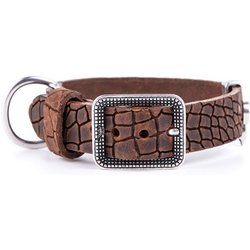 Myfamily Collare Per Cane Regolabile In Vera Pelle Italiana Made In Italy, Finiture Metalliche In Argento Antico, Confortevole E Resistente, Fatto A Mano, Collezione Tucson Myfamily Collare Per Cane Regolabile In Vera Pelle Italiana Made In Italy, Finiture Metalliche In Argento Antico, Confortevole E Resistente, Fatto A Mano, Collezione Tucson