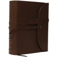 NKJV, Journal the Word Bible, Large Print, Premium Leather, Brown, Red Letter