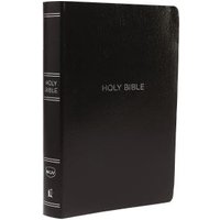 NKJV Holy Bible, Giant Print Center-Column Reference Bible, Black Leather-Look, Thumb Indexed, 72,000+ Cross References, Red Letter, Comfort Print