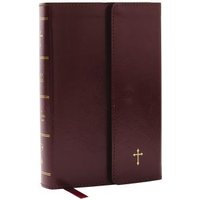 NKJV Compact Paragraph-Style Bible W/ 43,000 Cross References, Burgundy Leatherflex W/ Magnetic Flap, Red Letter, Comfort Print: