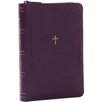 NKJV Compact Paragraph-Style Bible W/ 43,000 Cross References, Purple Leathersoft Zipper Closure, Red Letter, Comfort Print: