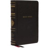NKJV Large Print Reference Bible, Black Leathersoft, Red Letter, Comfort Print, Thumb Indexed (Sovereign Collection)