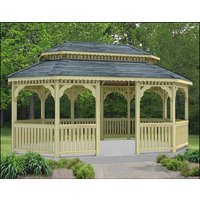 20' x 40' Treated Pine Oval Double Roof Gazebo