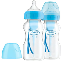 Dr Brown - Wide-Neck Options+ Bottle, BLUE (2 Pack)