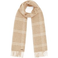 Hortons England - 100% Lambswool Checked Scarf - Sand