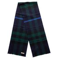 Burberry - Navy Check Lash Fringe Scarf