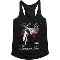 Billy Joel Piano Man Black Junior Women's Racerback Tank Top T-Shirt