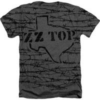 ZZ Top Texas Branded Adult Sublimated Heather T-Shirt Charcoal