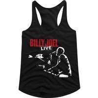 Billy Joel '81 Tour Black Junior Women's Racerback Tank Top T-Shirt