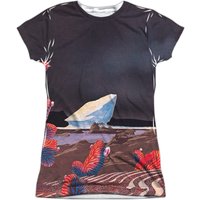 Yes Drama (Front/Back Print) Junior Women's Sublimated Crew T-Shirt White