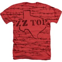ZZ Top Texas Branded Adult Sublimated Heather T-Shirt Red