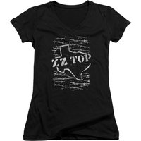 ZZ Top Barbed Junior Women's T-Shirt V Neck Black