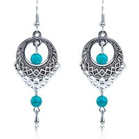 Silver Metal Detail Waterdrop Shape Earrings