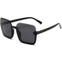Black Semi Rimless Frame PC Sunglasses
