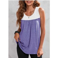 Dusty Purple Wide Strap Contrast Tank Top