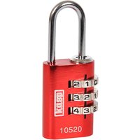 KASP, Kasp Aluminium Combination Coloured Padlock 20mm Red Standard KASP, Kasp Aluminium Combination Coloured Padlock 20mm Red Standard