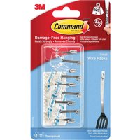 Command, Command Adhesive Strip Wire Hooks Clear S Pack of 9 Command, Command Adhesive Strip Wire Hooks Clear S Pack of 9