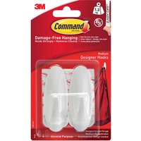 COMMAND, Pack Of 2 Command Medium Oval Hooks COMMAND, Pack Of 2 Command Medium Oval Hooks