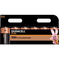Duracell, Duracell D Cell Plus Power 100% Batteries Pack of 6 Duracell, Duracell D Cell Plus Power 100% Batteries Pack of 6