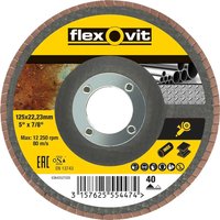 Flexovit, Flexovit Abrasive Flap Disc 125mm 40g Flexovit, Flexovit Abrasive Flap Disc 125mm 40g