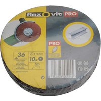 Flexovit, Flexovit Aluminium Oxide Fibre Discs 115mm 36g Pack of 10 Flexovit, Flexovit Aluminium Oxide Fibre Discs 115mm 36g Pack of 10