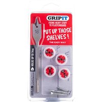 Gripit, Gripit Complete Plasterboard Shelf Mounting Kit Gripit, Gripit Complete Plasterboard Shelf Mounting Kit