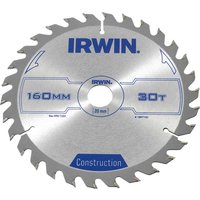 Irwin, Irwin ATB Construction Circular Saw Blade 160mm 30T 20mm Irwin, Irwin ATB Construction Circular Saw Blade 160mm 30T 20mm