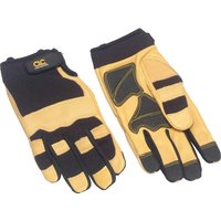 Kunys, Kunys Hybrid Top Grain Leather Cuff Gloves Black / Yellow One Size Kunys, Kunys Hybrid Top Grain Leather Cuff Gloves Black / Yellow One Size
