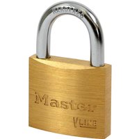Masterlock, Masterlock V Line Brass Padlock Keyed Alike 40mm Standard 4232 Masterlock, Masterlock V Line Brass Padlock Keyed Alike 40mm Standard 4232