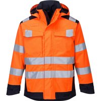 Modaflame, Modaflame Rain Multi Norm Arc Heat and Flame Resistant Jacket Orange / Navy S Modaflame, Modaflame Rain Multi Norm Arc Heat and Flame Resistant Jacket Orange / Navy S