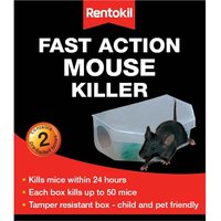 Rentokil, Pack of 2 Rentokil Fast Action Mouse Killers Rentokil, Pack of 2 Rentokil Fast Action Mouse Killers