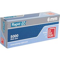Rapid, Rapid Type 53 Galvanised Staples 6mm Pack of 5000 Rapid, Rapid Type 53 Galvanised Staples 6mm Pack of 5000