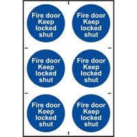 Scan, Scan Fire Door Keep Locked Shut Sign Pack of 6 100mm 100mm Standard Scan, Scan Fire Door Keep Locked Shut Sign Pack of 6 100mm 100mm Standard