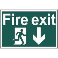 Spectrum, Spectrum Regular Size Fire Exit Man Running Arrow Down Sign Spectrum, Spectrum Regular Size Fire Exit Man Running Arrow Down Sign