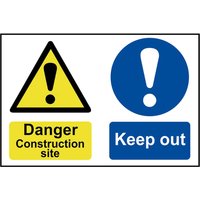 Scan, Scan Danger Contruction Site Keep Out Sign 600mm 400mm Standard Scan, Scan Danger Contruction Site Keep Out Sign 600mm 400mm Standard