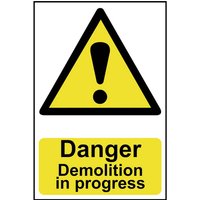 Scan, Scan Danger Demolition In Progress Sign 400mm 600mm Standard Scan, Scan Danger Demolition In Progress Sign 400mm 600mm Standard
