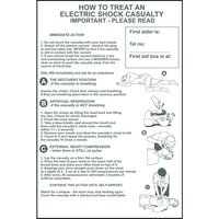 Scan, Scan How To Treat An Electric Shock Casualty Sign 400mm 600mm Standard Scan, Scan How To Treat An Electric Shock Casualty Sign 400mm 600mm Standard