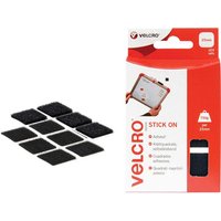 Velcro® Brand, Velcro Stick On Squares Black 25mm 25mm Pack of 24 Velcro® Brand, Velcro Stick On Squares Black 25mm 25mm Pack of 24