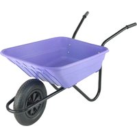 The Walsall Wheelbarrow Company, 90 Litre Shire Heavy Duty Plastic Wheelbarrow With Pneumatic Wheel - Purple The Walsall Wheelbarrow Company, 90 Litre Shire Heavy Duty Plastic Wheelbarrow With Pneumatic Wheel - Purple