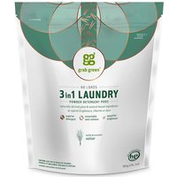 3 in 1 Laundry Powder Detergent Pods, Vetiver, 60 Loads, 2 lb 2 oz (960 g), Grab Green