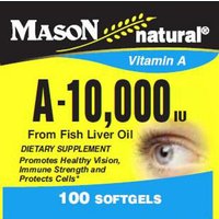 Vitamin A 10000 IU From Fish Liver Oil, 100 Softgels, Mason Natural