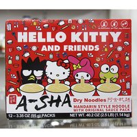 A-Sha Hello Kitty and Friends Mandarin Style Noodle with Original Sauce Pack, 12 Packs